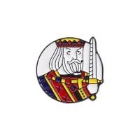 ราคา เข็มกลัดเคลือบรูปการ์ตูนราชาและราชินีรูปปุ่มโลหะสีแดงการ์ด (21576218906)