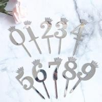 ราคา ป้ายปักเค้ก ป้ายอะคริลิค สีเงินและสีทอง ตัวเลข 0 9 สําหรับตกแต่งเค้กวันเกิด สินค้าพร้อมส่งนะคะ (19622910002)