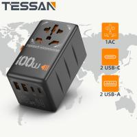 ราคา TESSAN 35W 65W100W Universal Travel Adapter PD USB C หัวแปลงปลั๊กไฟรอบโลก ทัวร์เกาหลี ญี่ปุ่น ฮ่องกง iPhone Samsung Xiaomi MacBook Travel Charge Plug (21358033365)