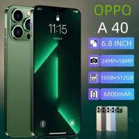 ราคา COD OPPQ A40 สมาร์ทโฟน RAM16GB ROM512GB โทรศัพท์มือถือความจุขนาดใหญ่ 6800mAh โทรศัพท์มือถือ 6 8 นิ้วโทรศัพท์มือถือนักเรียนกล้อง HD โทรศัพท์มือถือ Android (21199375972)