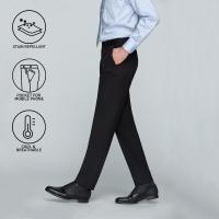 ราคา GQ Essential Pants กางเกงสแล็คทรงสลิม รุ่น Cool Wool Blend Slim สีดำ เนื้อผ้ายับยาก (1049750165)