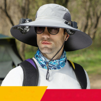 ราคา พัดลมคู่ที่ถอดออกได้ หมวกบัคเก็ตพัดคู่ลมพลังงานแสงอาทิตย์ ปีกกว้างหมวกตกปลาเดินป่าตั้งแคมป์ (21844738617)