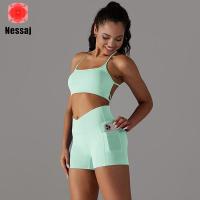 ราคา Nessaj ชุดออกกำลังกายสำหรับผู้หญิงชุดสปอร์ตบรากางเกงขาสั้นชุด Training Gym ถุงน่องชุดโยคะแอโรบิคชุด2ชิ้น (19620743968)