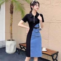ราคา Plus size เดรสยีนส์ทูโทนเข็มขัดเย็บติดของสาวอวบ เสื้อผ้าเเฟชั่นผู้หญิงอ้วน ผู้ดี รุ่น V23 (21763994814)