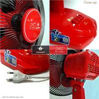 ราคา WASAKI วาซากิ พัดลมตั้งโต๊ะ 12 นิ้ว รุ่น Icon P สีแดง (108026)