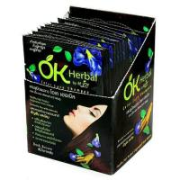 ราคา แชมพูปิดผมขาว โอเค เฮอเบิล OK Herbal มี 4 สี สีดำสีน้ำตาลเข้มน้ำตาลประกายทอง น้ำตาลประกายแดง ขายยกกล่อง มี12ซอง (21626684164)