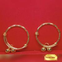 ราคา กำไลข้อเท้าเด็กแรกเกิด 1 คู่ ลายเกลียวเชือกลายดอกไม้ ขนาด 1 5 นิ้วปรับขนาดได้ งานทองเหลืองชุบเงินชุบทอง ไม่ลอกไม่ดำ (16465738154)