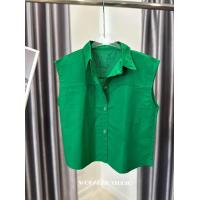 ราคา เสื้อเชิ้ตคอปกแขนกุดกระดุมหน้าสีสดใส (20957097290)