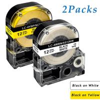 ราคา 2แพ็ค12มม สีดำบนสีขาว สีดำบนสีเหลืองสำหรับ Epson LC 4WBN LC 4YBP สำหรับ KingJim SS12KW ตลับเทปพิมพ์ลาย SC12YW สำหรับเครื่องพิมพ์ฉลากแบบพกพาฉลาก LW 300 LW300 LW 400 LW400 LW 600P LW600P LW 700 LW 900P 