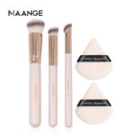 ราคา MAANGE 3pcs professional makeup brushes set with 2pcs makeup sponges (21442031373)