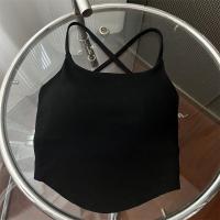 ราคา keu d พร้อมส่ง เสื้อสายเดี่ยว งานครอป สาวไขว้หลัง ผ้าเรย่อน สีพื้น (21419300684)