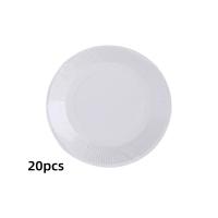 ราคา ชุดจานเค้กปาร์ตี้วันเกิดจานกระดาษสีขาวจานกระดาษใช้แล้วทิ้ง 20ชิ้น 50ชิ้น (21650170756)