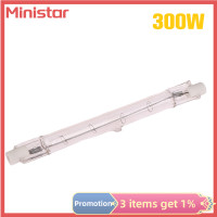 ราคา Ministar หลอดฮาโลเจน100 200 300W 1ชิ้นหลอดไฟฮาโลเจน R7s เชิงเส้นแบบสองชั้น118มม (19951593429)