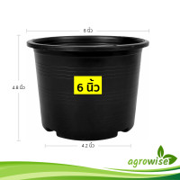 ราคา กระถาง กระถางต้นไม้ ทรงกลม ขนาด 6 นิ้ว สีดำ (21400225308)