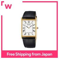 ราคา Seiko Seiko Watch Men S Square Design Quartz SWR052หน้าปัดสีขาว X สายหนังสีดำ (16694229167)