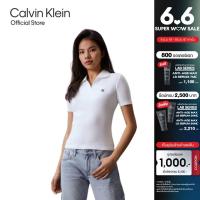 ราคา CALVIN KLEIN เสื้อโปโลแขนสั้นผู้หญิง ทรง Slim รุ่น J221839 YAF สีขาว (21528179586)
