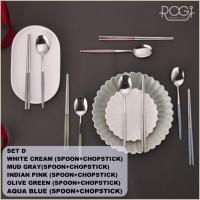 ราคา Rogi ชุดอาหารเย็นสแตนเลสพรีเมี่ยมเครื่องใช้บนโต๊ะอาหารเกาหลีมี5สี ช้อนและตะเกียบ แพคเกจของขวัญสุดหรูผลิตในเกาหลี (14442832728)