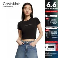 ราคา CALVIN KLEIN เสื้อยืดแขนสั้นผู้หญิง Baby Tee ทรง Crop รุ่น J221172 BEH สีดำ (21059334423)