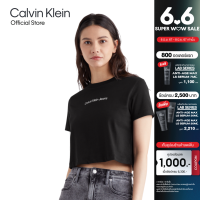 ราคา CALVIN KLEIN เสื้อยืดแขนสั้นผู้หญิง ทรง Regular Crop รุ่น J224288 BEH สีดำ (21727918604)