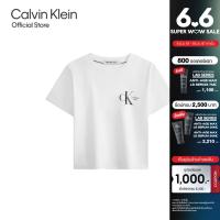 ราคา CALVIN KLEIN เสื้อยืดแขนสั้นผู้หญิง Baby Tee ทรง Crop รุ่น J223495 YAF สีขาว (21728101032)