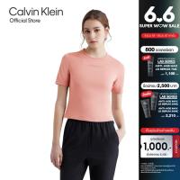 ราคา CALVIN KLEIN เสื้อยืดแขนสั้นผู้หญิง Front Logo T Shirt ทรง Slim Fit รุ่น 4WS4K238 630 สี Rose (21449009890)