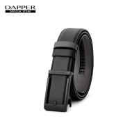 ราคา DAPPER เข็มขัดหนังแท้ ปรับสายได้ Diagonal Ratchet Belt with Automatic Buckle สีดำ (21887403665)