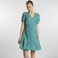 ราคา ESP เดรสลายพิมพ์ดอกไม้ ผู้หญิง สีเขียว Floral Print Dress 06162 (21764182918)
