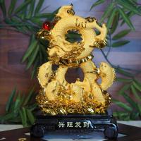ราคา มังกรทองเลข8 ปลา 5 ตัว แบบพิเศษ เสริมอำนาจและโชคลาภ งานเรซิ่นพ่นทรายทอง พร้อมฐาน สูง 13 16 นิ้ว (11316960416)
