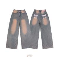 ราคา DADDY Pink Ribbon Jeans กางเกงยีนส์สีอ่อน สุดน่ารัก (21993472693)