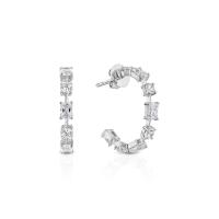 ราคา Glintz Charismatic Single Hoop ต่างหูห่วง เงินแท้ ฝังเพชร cubic zirconia (20056712105)