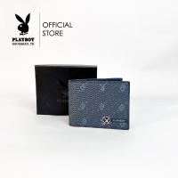 ราคา PLAYBOY กระเป๋าสตางค์ผู้ชาย ลิขสิทธิ์แท้ รุ่น ST WA242PBM066 BK ดีไซน์สกรีนโลโก้ สีกรม (21993836305)