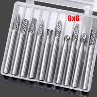 ราคา 202110pcs Tungsten Carbide Burrs Set 6MM Shank Double Cut Solid Carbide Rotary Burr Set for Die Grinder Drill (12724863497)