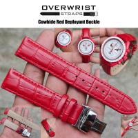 ราคา สายนาฬิกา สายหนังวัวแท้ สายหนังวัวปั๊มลายจระเข้ overwrist cowhide deployant buckle leather strap (14235491452)