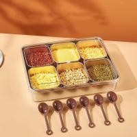 ราคา ถาดหลุมสแตนเลส ถาดใส่อาหารสแตนเลส ถาดสแตนเลสถาดท็อปปิ้ พร้อมฝาปิดใส 6หลุม 8หลุม ช้อนฟรี (21571020129)