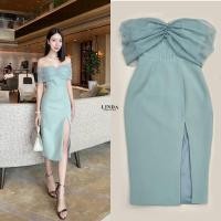 ราคา Linda เดรสปาดไหล่ออกงาน (20812745027)