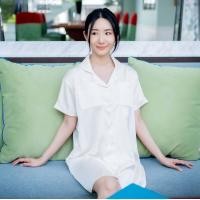 ราคา ชุดนอนโนบรา ชุดนอนปิดจุก your comfort zones ซาตินญี่ปุ่น ชุดกระโปรง สีขาว ผ้าลื่น ใส่สบาย ชุดนอนไม่ต้องใส่บรา braless pajamas (21675985806)