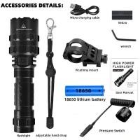 ราคา ไฟฉาย LED สว่างมาก Telescopic ซูม 3โหมด กันน้ำ IPX6 ไฟฉายแบบชาร์จ ไส้ตะเกียงเลเซอร์แสงขาว ส่องไกล ไฟฉายแรงสูงไกล สามารถซูมได้ ส่องไกล500ม Flashlight 1800 Lumen รองรับการชาร์จโทรศัพท์มือถือ (2199464841