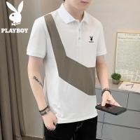 ราคา PLAYBOY เสื้อยืดแขนสั้นคอเสื้อโปโลของผู้ชายเสื้อยืดหลวมระบายอากาศ MODE Korea ฤดูร้อน (18317003977)