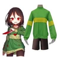 ราคา เสื้อกันหนาวแขนยาว คอสูง และกางเกงขาสั้น ลายการ์ตูนอนิเมะเกม Undertale Frisk Chara สําหรับแต่งคอสเพลย์ (20057769960)