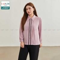 ราคา LX0657 เสื้อแขนยาว สาวอวบ เสื้อเชิ้ตแขนยาว ดีไซน์เก๋ ติดกระดุมช่วงปลายแขน 1 เม็ด กระดุมด้านหน้าใช้งานได้จริง เสื้อผ้าพลัสไซส์ เสื้อผ้าสาวอวบ คุณภาพพรีเมี่ยม เสื้อ แขน ยาว คน อ้วน เสื้อ เชิ้ต แขน ยาว (