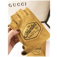 ราคา Motorcycle anti slip retro gloves motorcycle leather Half Finger male female riding fitness open finger driving Gloves (20938155104)