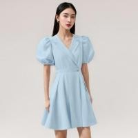 ราคา Closet Crush มินิเดรสแขนตุ๊กตา สีฟ้าอ่อน (21784486149)