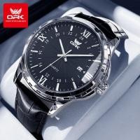 ราคา OPK นาฬิกากันน้ำสำหรับผู้ชายนาฬิกาแฟชั่นหน้าปัดดิจิตอลสายหนังควอตซ์ปฏิทินเรืองแสงของแท้ใหม่ รับประกัน1ปี (21426717010)