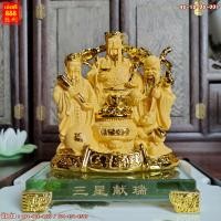 ราคา การงานประสบความสำเร็จ ฮกลกซิ่ว ยืนถังทอง เรซินพ่นทรายทอง ฐานแก้ว สูง 6 นิ้ว แก้ปีชง ปรับฮ้วงจุ้ย (13378244)