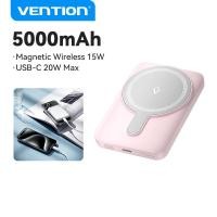 ราคา Vention 5000mAh Magnetic Power Bank Wireless Powerbank for iPhone 15 14 13 pro max Samsung S24 Ultra S23 S22 Xiaomi 13t 12t 5000mAh Cellphone Portable Power Station (21829419485)
