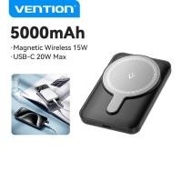 ราคา Vention 5000mAh Magnetic Power Bank Wireless Powerbank for iPhone 15 14 13 pro max Samsung S24 Ultra S23 S22 Xiaomi 13t 12t 5000mAh Cellphone Portable Power Station (21829419483)