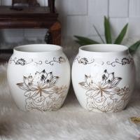 ราคา คู่ ใบเดี่ยว โอ่งเงินโอ่งทอง โอ่งเซรามิค ลายดอกบัว ก้อนทอง ขนาด เล็ก กลาง ใหญ่ ทนทาน แข็งแรง สีสวยสด (20392755507)