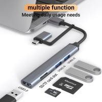 ราคา USB C HUB Converter Adapter 4in1 7in1 8in1 อะแดปเตอร์ฮับ USB 3 0 Type C to HD USB Hub RJ45 for MacBook Pro Nintendo Huawei P30 P20 Samsung USB C Adapter การ์ดรีดเดอร์ (20628038499)
