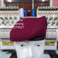 ราคา หมวกเบเร่ต์ สีแดงกำมะหยี่มีดันทรง (16141654024)