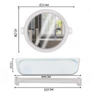 ราคา ชุดกระจกห้องน้ำ 3 ชิ้น พร้อมชั้นวางและราวแขวน สีขาว แบบเหลี่ยม กลม (21788746087)